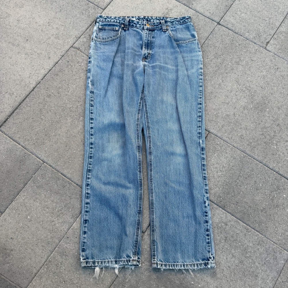 Carhartt B160 VIO Womens Relaxed Straight Leg Jeans Light Wash Blue Size 12 x 30